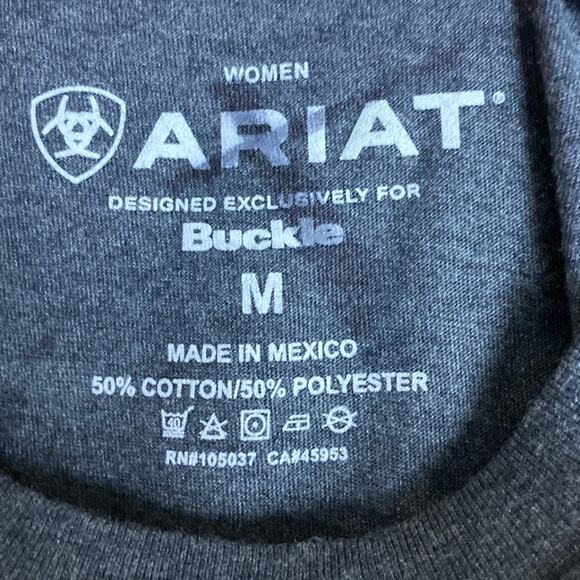 Ariat Womens Shirt Dark Gray Geo Bronc Short Sleeve Cotton Blend Medium - Picture 6 of 11